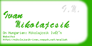 ivan mikolajcsik business card